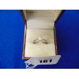 An 18ct White Gold hallmarked single stone Diamond ring,
