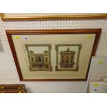 A late 18th century etching theatre fronts,