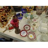 A collection of glass goblets and china etc.