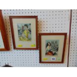 A pair of prints, Parisian scenes, signed,