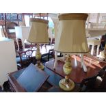 A pair of large table lamps,