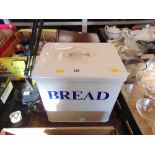 A enamel bread bin