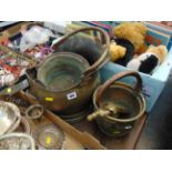 A qty of metal ware, copper, brass etc.