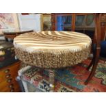 An African Zebra hide drum table,