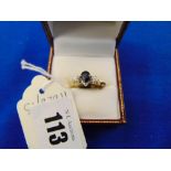 An 18ct gold, Diamond and Sapphire ring,