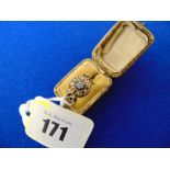 An 18ct hallmarked Pearl and enamel mourning ring,