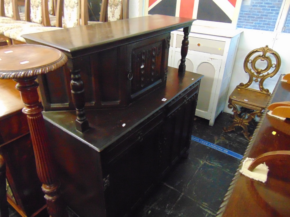 A small Oak court cupboard - Image 5 of 6