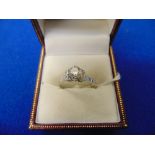 An 18ct White Gold Diamond single stone ring, diamond 0.