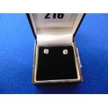 A pair of 18ct White Gold, Diamond stud earrings,