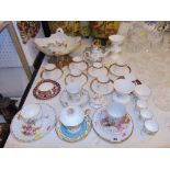 An assortment of chinaware inc. Dresden, Crown Derby etc.