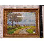 A large oil, country scene,