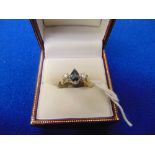 An 18ct gold, Diamond and Sapphire ring,