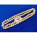 A Two row uniform Pearl necklace,