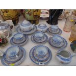 An oriental blue and white tea set