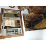 Two gilt framed rectangular mirrors