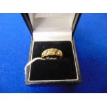An 18ct gold hallmarked Sapphire and Pearl ring,