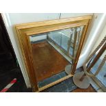A gilt rectangular mirror