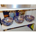 Four Imari style fruit bowls