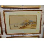 A gilt framed watercolour seascape,