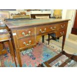 A Mahogany inlaid kneehole desk