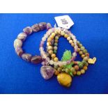 Four assorted elasticity gem set bracelets