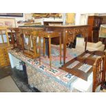 Six assorted pieces of furniture; two bookcases, games table, quartet nest of tables, lamp table,