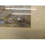 A gilt framed watercolour, fishing scene,