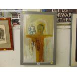 A Scandinavian school, oil on canvas, abstract religious,