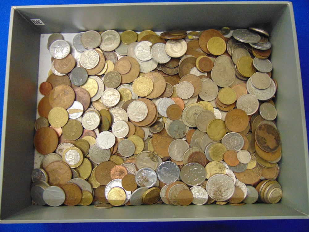 A tray of coins