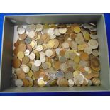 A tray of coins