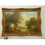 A gilt framed country scene,