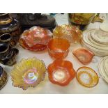 A collection of Carnival glass