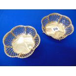 A pair of hallmarked Silver bonbon dishes