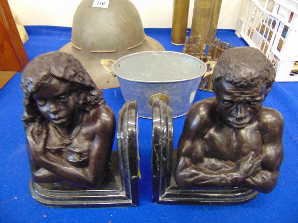 Pair of bronze bookends - Image 2 of 2