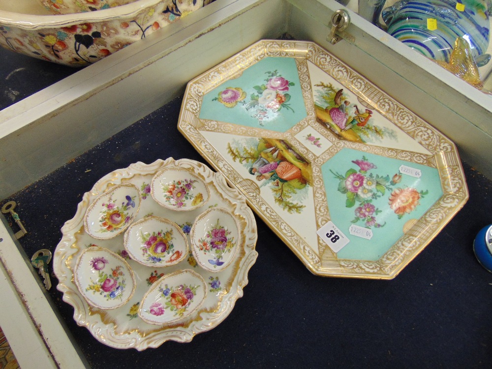 A Dresden tray and a egg tray