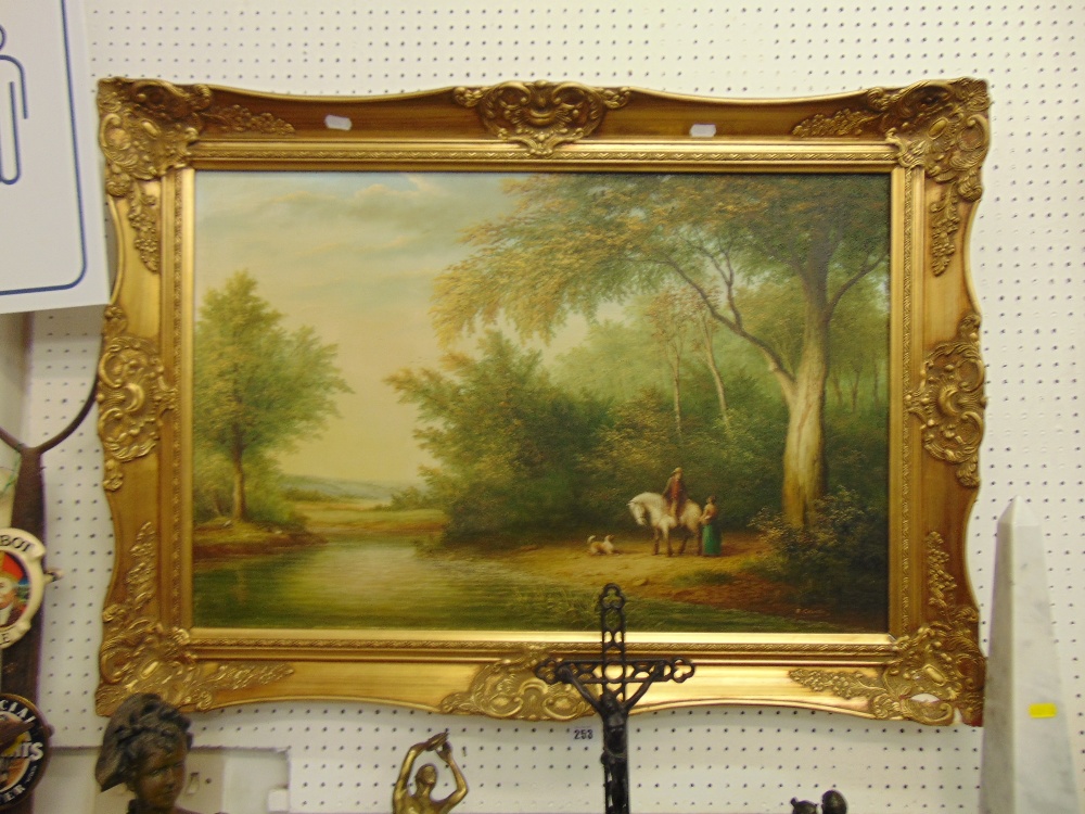 A gilt framed country scene, - Image 2 of 2