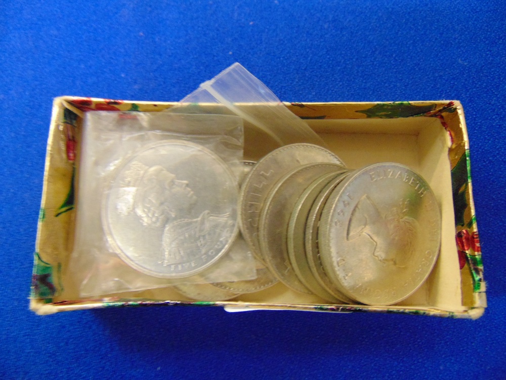 Two £5 coins and eight Churchill coins - Image 2 of 2