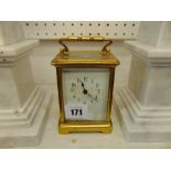 A brass carriage clock a.