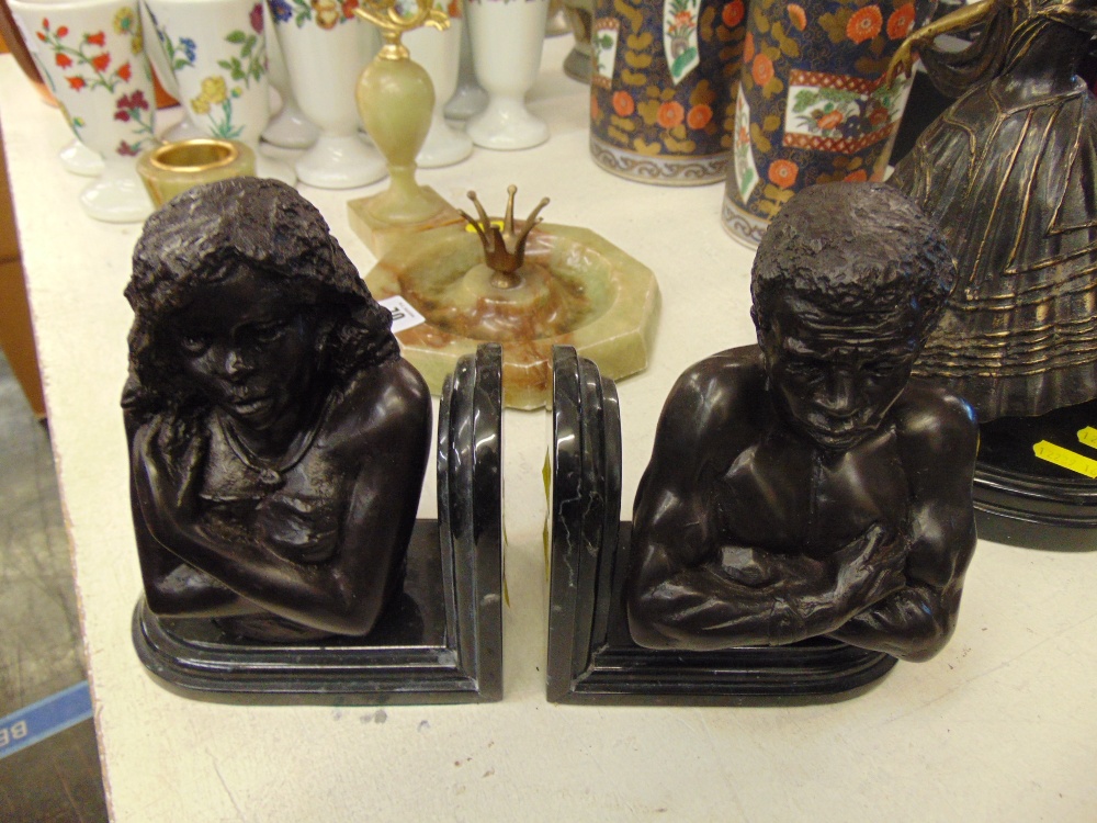 Pair of bronze bookends