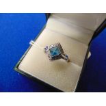 14ct White Gold Aquamarine ring, approx.