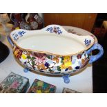 A large floral centre bowl, Gien,