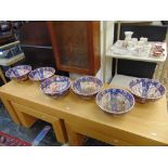 Six Imari style fruit bowls