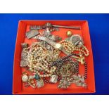 Assortment of Silver and paste jewellery