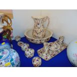 A qty of jug and bowl sets