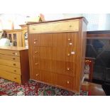 A retro five drawer chest