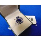 An 18ct White gold, Sapphire and Diamond cocktail ring,