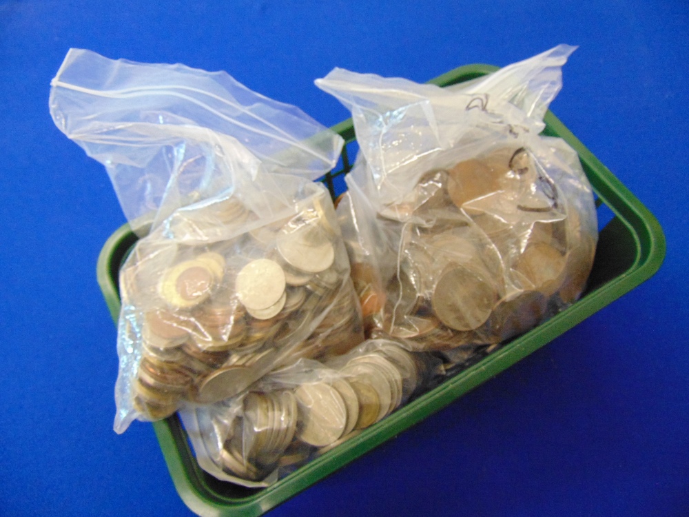 A large collection of assorted coins