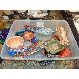 A qty of fish items, china, glass, jelly mould etc.