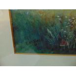 A gilt framed watercolour, river scene, signed Y.