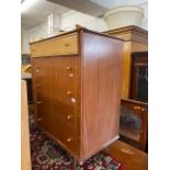 A retro five drawer chest